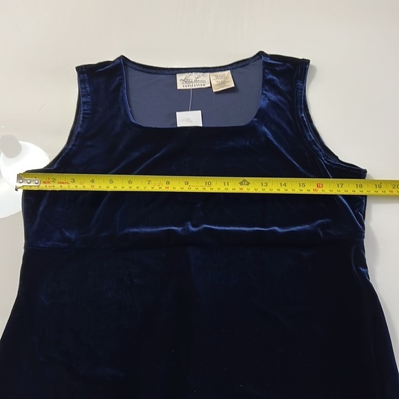 𝅺VINTAGE Kathie Lee New Dark Blue Velvet Dress NWT - Picture 8 of 11